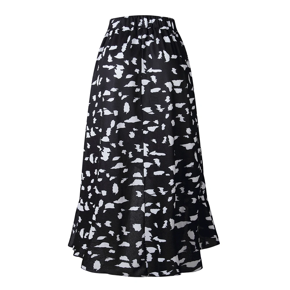CALOFE/Новинка года; Летняя асимметричная юбка в горошек; цельная длинная юбка в богемном стиле с запахом и разрезом сбоку; плиссированная пляжная юбка на шнуровке