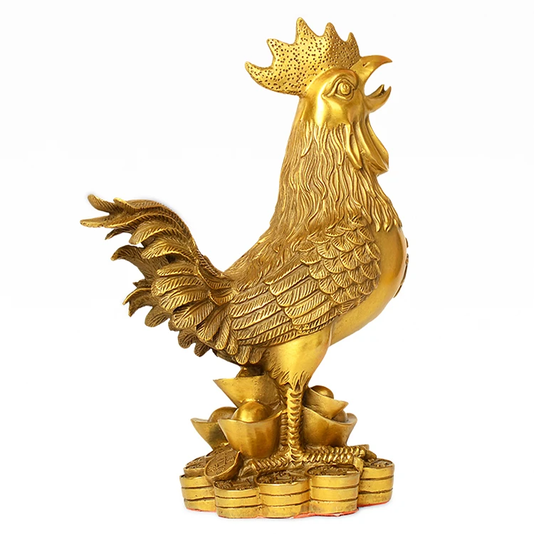 

Copper copper ornaments Chicken Rooster Grilled Ham and Chicken Zhaocai "living room feng shui decoration of chicken