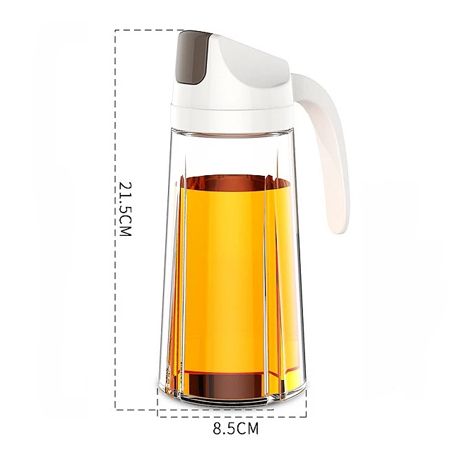 Улучшенный стеклянный диспенсер для масла 630 мл, соус в бутылке, герметичный дозатор для соусов, бутылка для масла для приготовления пищи - Цвет: white 630ml
