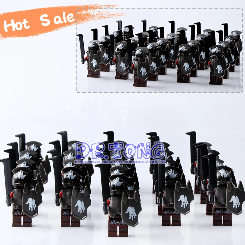 

DR.TONG 21PCS/Lot Medieval Castle Knights Hero of Sparta The Lord of the Rings Mini Building Blocks Brick Armor The Toy