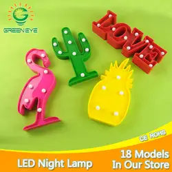 Светодио дный светодиодный ночник облако лампа Новинка Luminaria 3D Фламинго батарея питание лампа ночник для детей декор