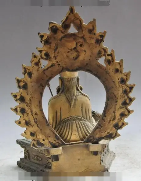 

S1348 10" tibet tibetan buddhism bronze Padmasambhava Guru Rinpoche buddha god statue