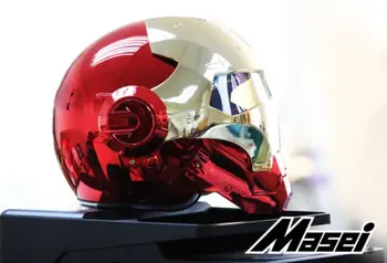 

Masei bike scooter moto electroplate Red golden iron man helmet motorcycle helmet half helmet open face helmet casque motocross