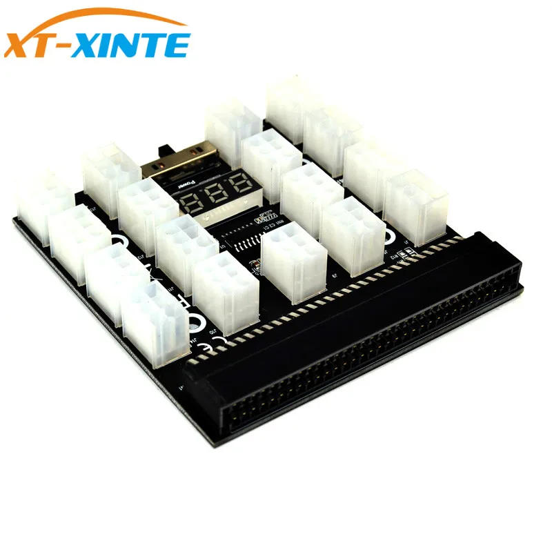 Черный PCI-E 17x 6Pin источник питания коммутационная плата адаптер конвертер 12 В для эфириума BTC Antminer Майнер hp сервер PSU GPU