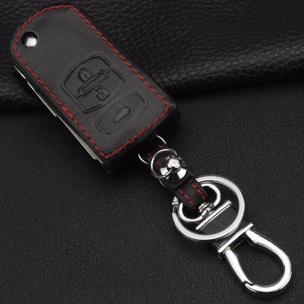 Кожаный чехол для ключей с 3 кнопками для Mazda 2 3 5 6 RX8 MX5