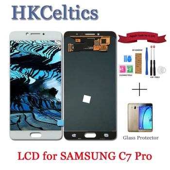

Tested LCD For Samsung Galaxy C7 Pro C7010 LCD Display and Touch Screen with frame Digitizer Assembly c7 pro Replacement parts