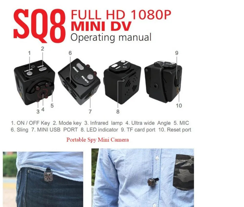Мини камера видеорегистратор sq8 mini dv hd 1080p инструкция Мини камера видеорегистратор sq8 mini dv hd 1080p инструкция