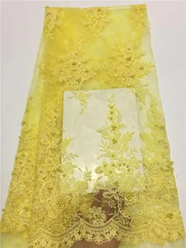 

Pretty French tulle lace fabric nice color African net lace apparel material for dress HNZ180 (5yards/lot)