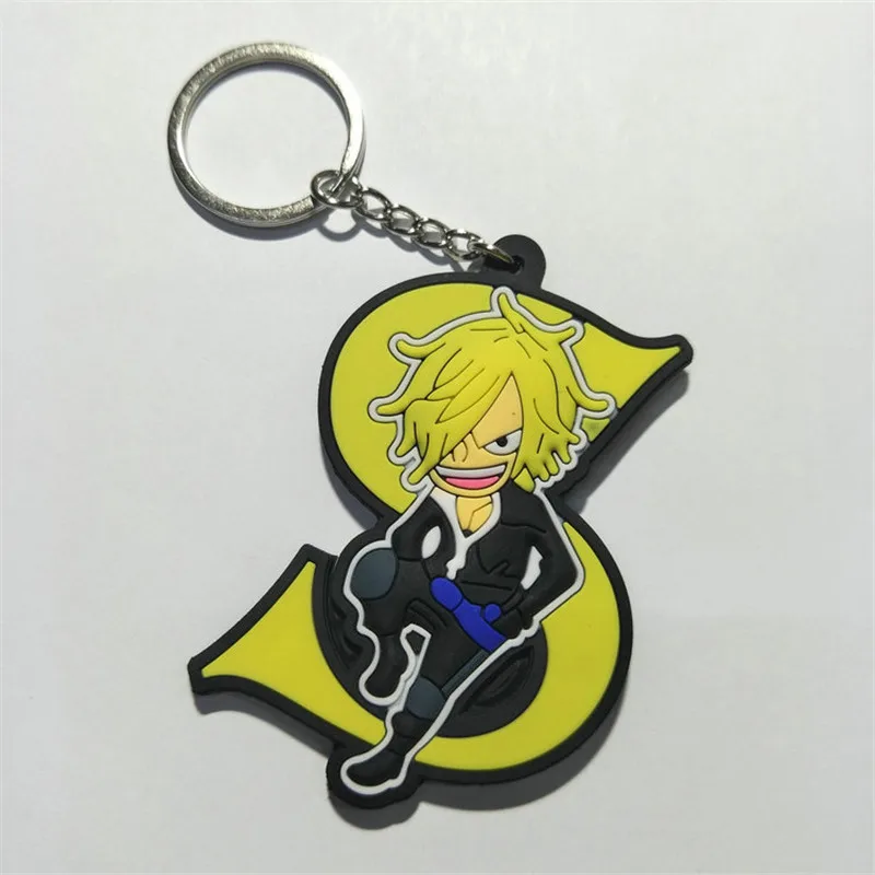 One Piece PVC Keychain Figures Toys Anime Cartoon Luffy Chopper Zoro Nico Nami  Sanji Key Bag Pendants Keyring Dolls 10pcslot (7)