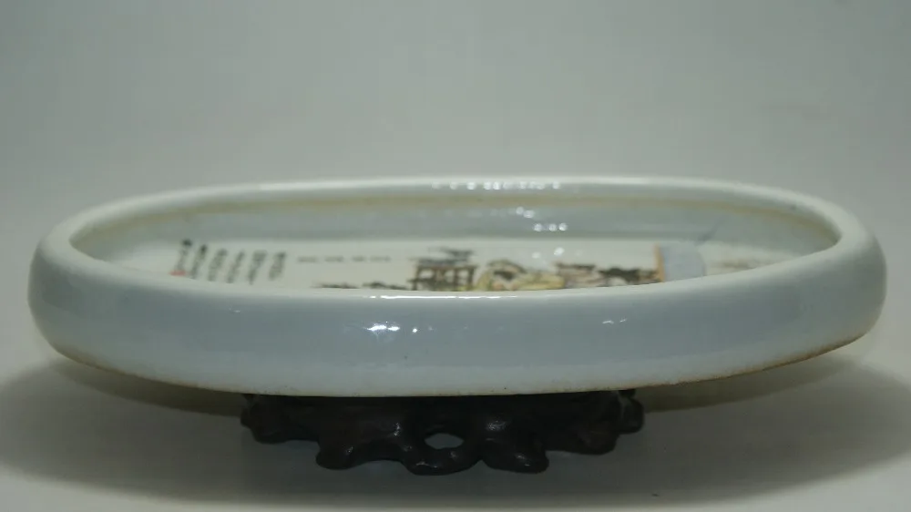 

CHINESE FOLK ART Collection -- China old Painted porcelain Ellipse plate