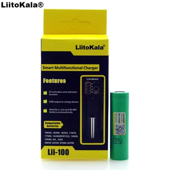 

Liitokala lii-100 1.2V 3.2V 3.7V 26650 16340 Smart Charger+1PCS INR18650-25R 2500mAh 18650 Discharge 20A Rechargeable Battery
