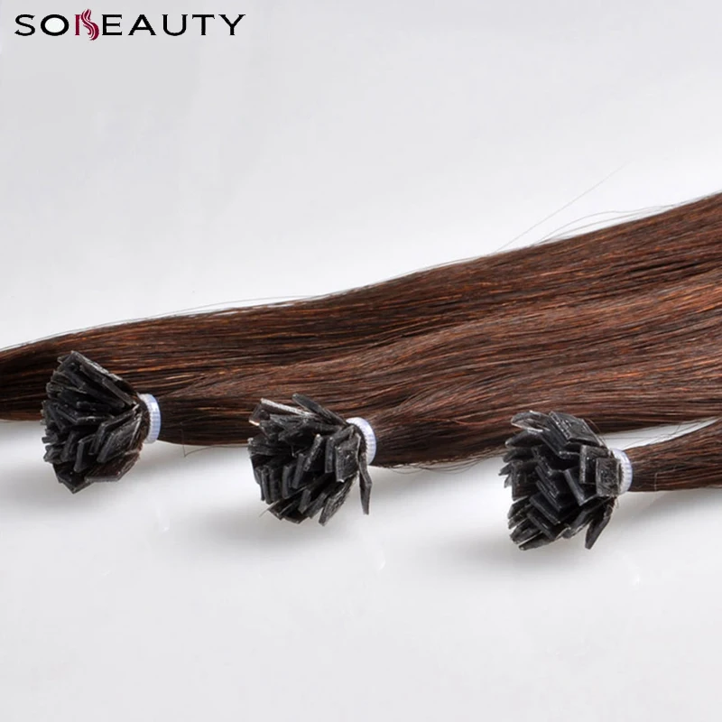 

sobeauy Cuticle Straight Capsules Keratin Fusion Hair 50s/pac100% Remy Huma Pre Bonded Flat Tip Hair Extension