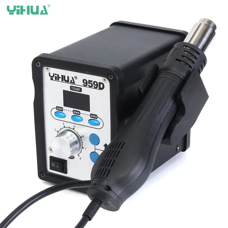 

220V Hot Air G un 650W 959D+ Digital Soldering Station Desoldering Station Iron Tool Solder Welding + 3 Air nozzles