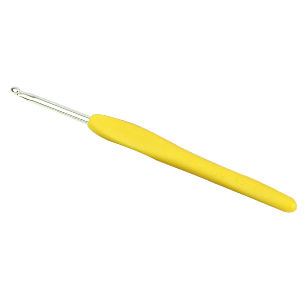 

PHFU 8 Size Multicolor Soft Silicone Handle Aluminum Crochet Hooks Knitting Needle