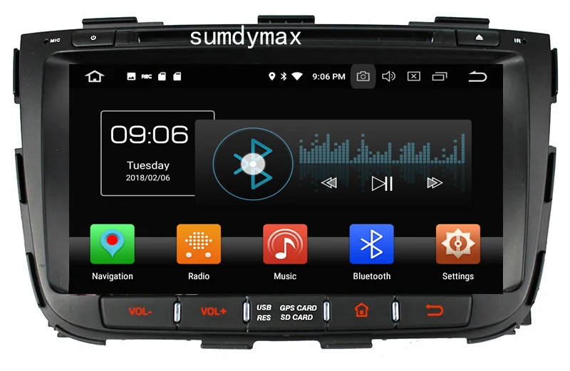 Excellent For KIA Sorento 2013 2014 2015 android 8.0 Car DVD Player GPS Radio WIFI Bluetooth Map USB Audio octa core 4G+64G 24