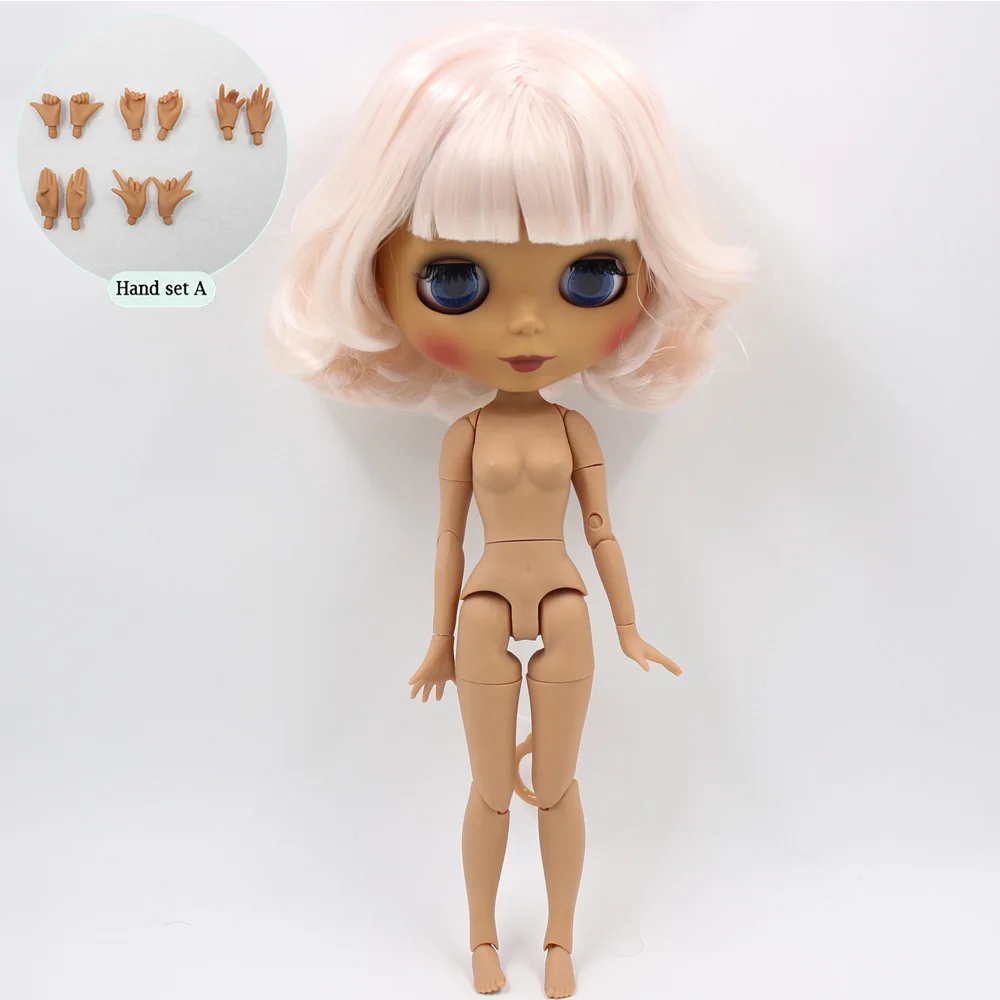 ICY Nude Blyth изготовленная на заказ кукла № BL2352/136 бледно-розовые волосы 1/6 bjd, pullip, licca, jerryberry - Цвет: C doll with hand A