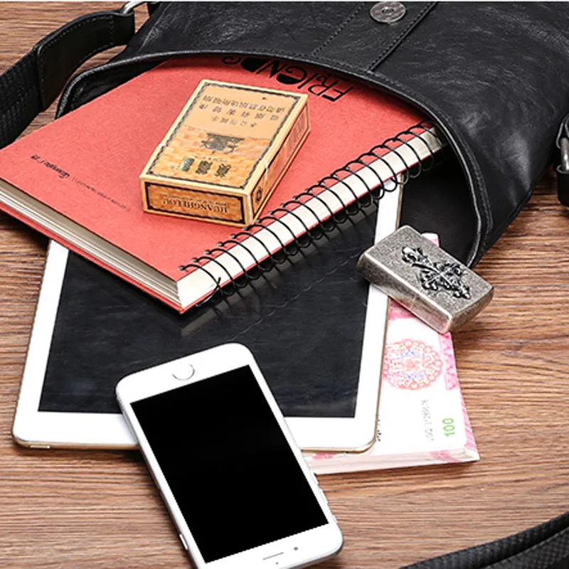 AETOO Leather men's bag shoulder bag men's leather vertical section business casual first layer cowhide men's diagonal bag tide