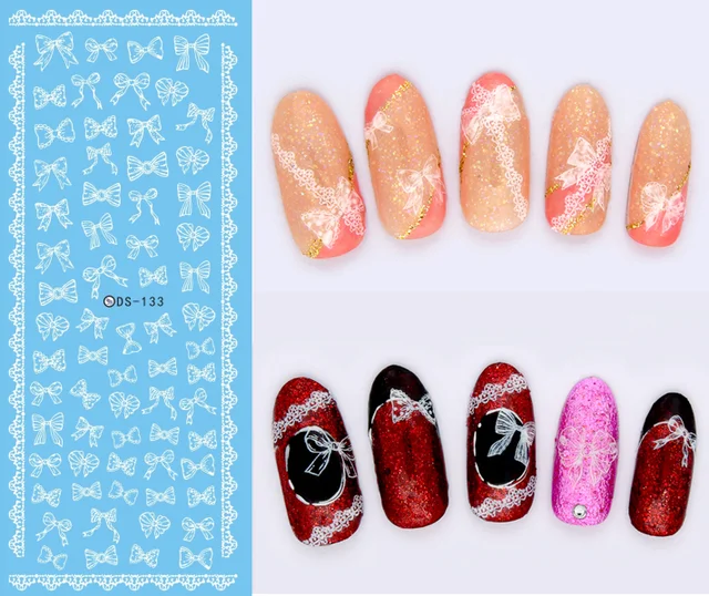 Rocooart DS137 2018 Water Transfer Nails Art Sticker Purple Rose Hearts