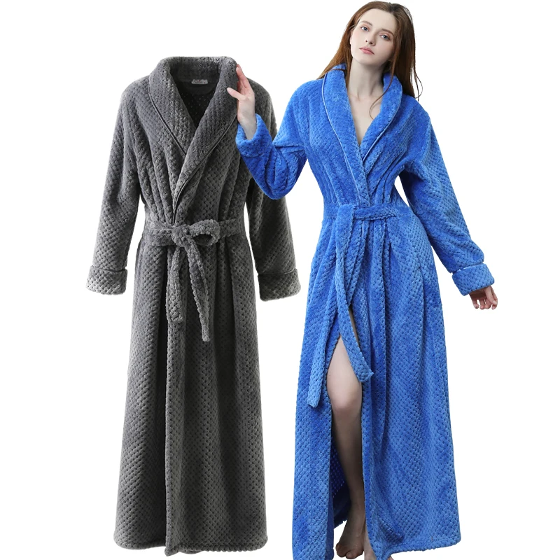 Free shipping Winter Flannel Sexy Women Robes plus size long sleeve