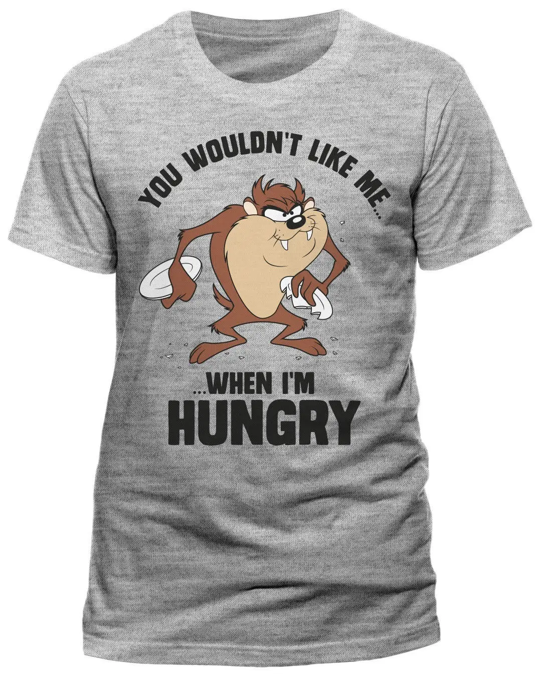 Looney Tunes Тасманский Дьявол taz Hungry (серый) Футболка-новая и официальная! Новейшие