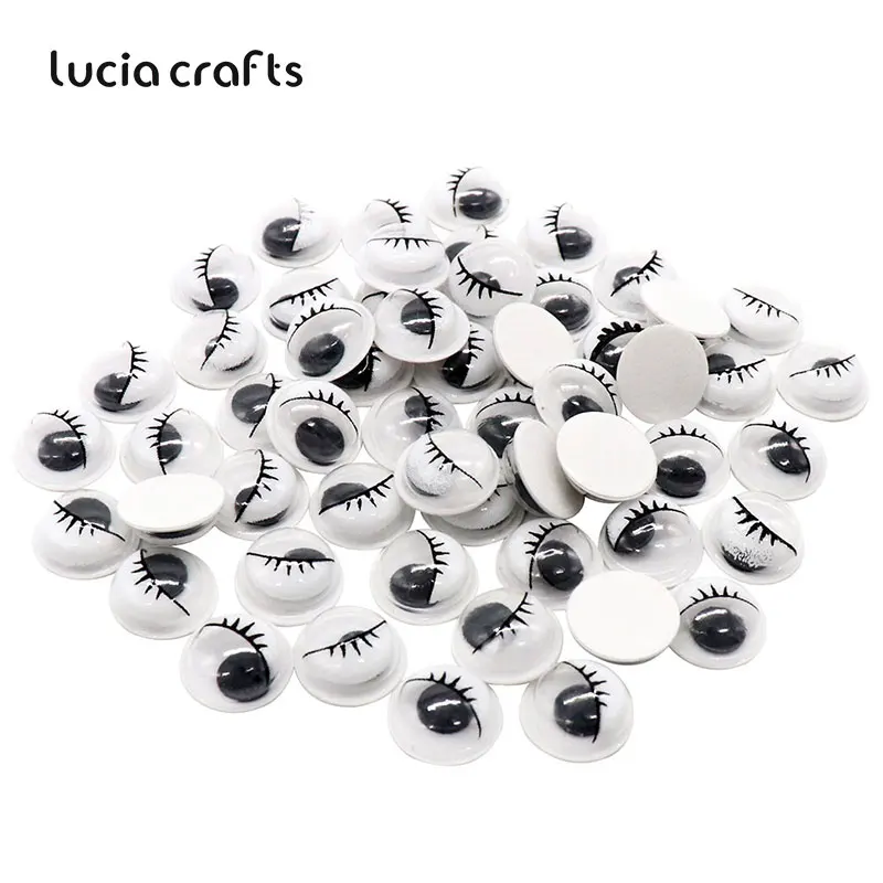 Lucia crafts 50 шт. 10 мм с ресницами Googly Wiggly Eyes самоклеящиеся пластиковые глаза скрапбук для кукольных игрушек аксессуары K0805