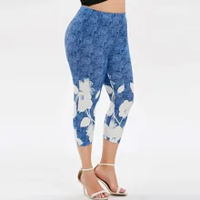 Женские обтягивающие леггинсы для тренировок с цветочным принтом, леггинсы для фитнеса, спорта, спортзала, пробежек, короткие, спортивные, плюс размер, 5XL, леггинсы de mujer