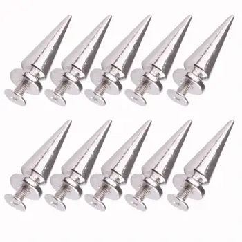 

10pcs height26mm/ base7mm Screwback Spike Cone Round Studs Rivet Nail Metal Bullet DIY Shoes Bag Belt Garment Punk Leathercraft