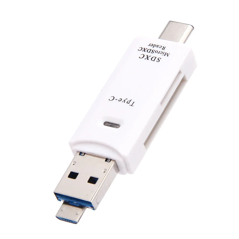 Мини Портативный USB, для карты памяти считыватель типа C к USB 2,0/Micro USB адаптер SD/Micro SD кард-ридер для смартфонов/ПК l921 #2