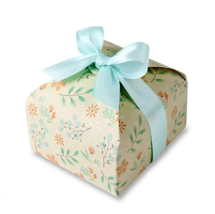 Горошек зеленый цветок розовый Пейсли бумажная коробка для украшения бумажные пакеты для конфет Свадебная коробочка для сладостей украшения выпечки - Цвет: green flower