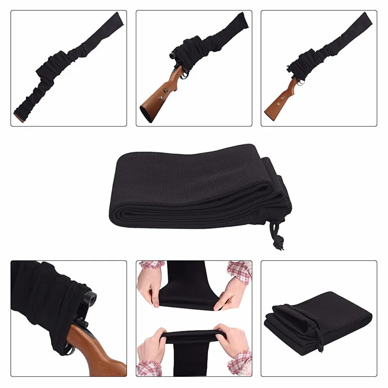 Silicone Treated Gun Sock Polyester Rifle Shotgun Fishing Rod Sock Protection Cover Bag Case Tactical Hunting Shotgun Cover Case18