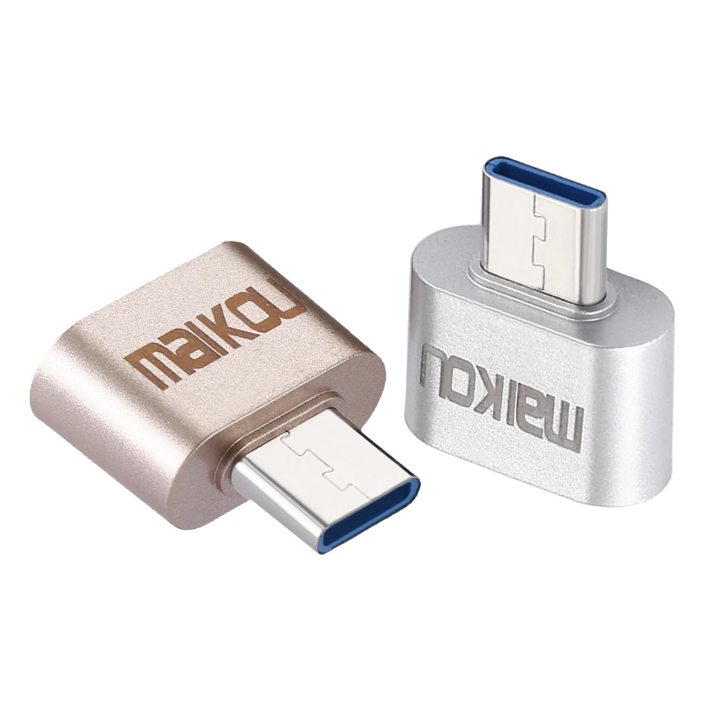 2Packs Portable USB 3.0 to USB Type C Adapter OTG Connector for All Type-C Devices for Smartphones Male-Female OTG Adapter