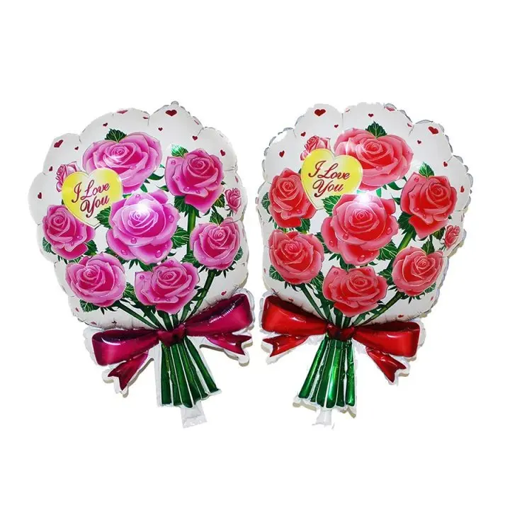

Rose Aluminum Foil Balloon Wedding New Roses Balloon Birthday Party Toys Cartoon Wedding Marry Foil Toy Balloons Wholesale