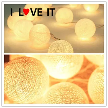 

AC Power/Battery Operated 20/30 Cotton Balls String Lights Christmas LED Garland Holiday Party Wedding Baby Kid Room Decoration