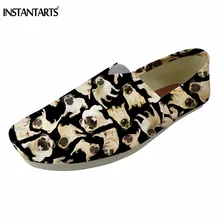 INSTANTARTS Повседневное Для женщин парусиновая обувь на плоской подошве Летние слипоны без застежки обувь для девочек женские подростковые модные в рыбацком стиле Туфли без каблуков женские