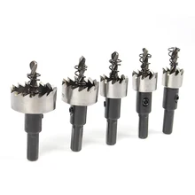5pcs High Speed Steel Drill Bit Hole Saw Set Cutting Plastic Wood Aluminum Hole Saw Hand Power Tool Set
