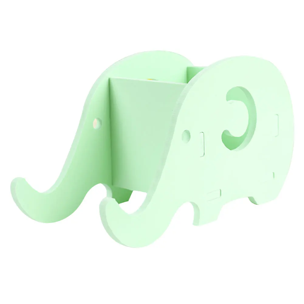 

Multifunctional Organizer Desktop Practical Cute Elephant Shape Phone Stand Wooden Container DIY Pen Holder Stationery Office