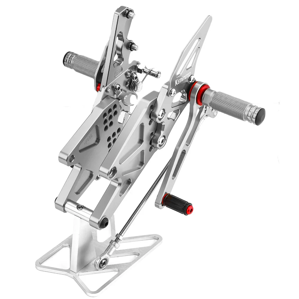 Titanium KEMiMOTO MT 03 MT 25 MT03 MT25 CNC регулируемый задний Набор Rearsets Подножка для Yamaha YZF R25 R3 MT-03 MT-25 - Цвет: Titanium