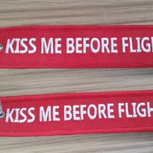 Брелок с вышивкой Kiss Me Before Flight