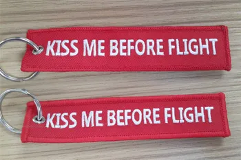 

Embroidered Keyring Kiss Me Before Flight