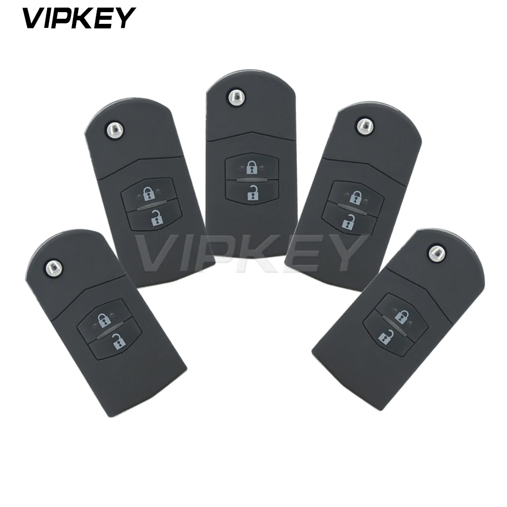 

Remotekey 5pcs 2 Button Flip Car Key Shell For Mazda 3 5 6 Remote Key Case Car Accessory