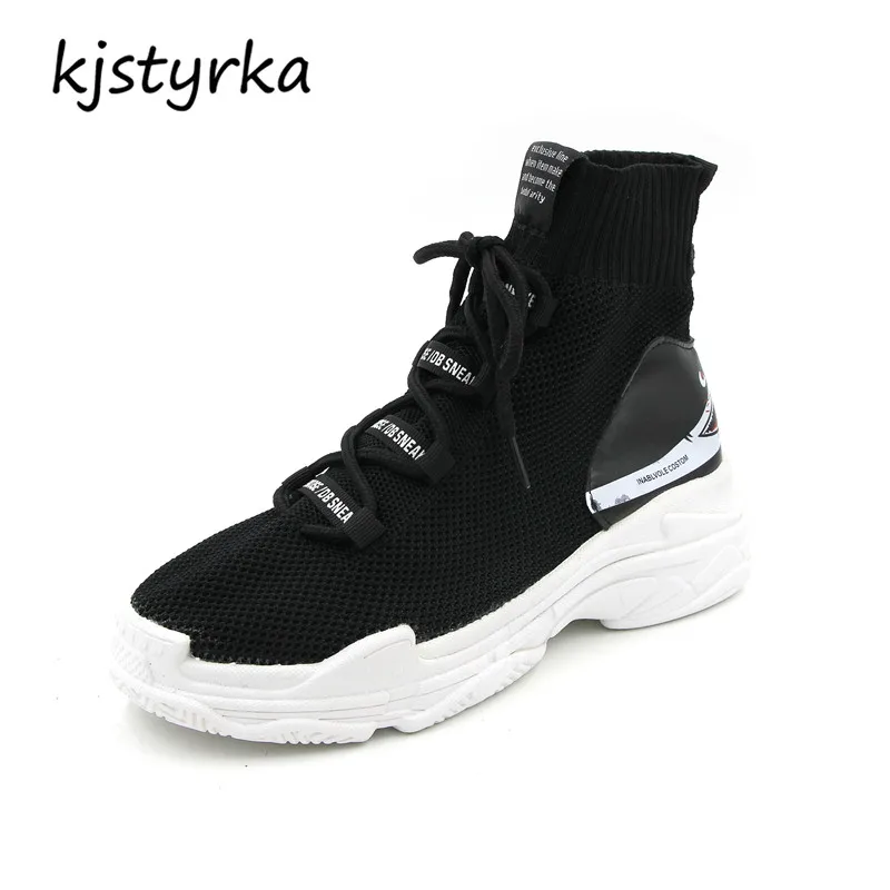

Kjstyrka 2018 Spring autmn Fashion Casual mesh breathable Socks Shoes Woman Sneakers tenis feminino Ladies walking shoes