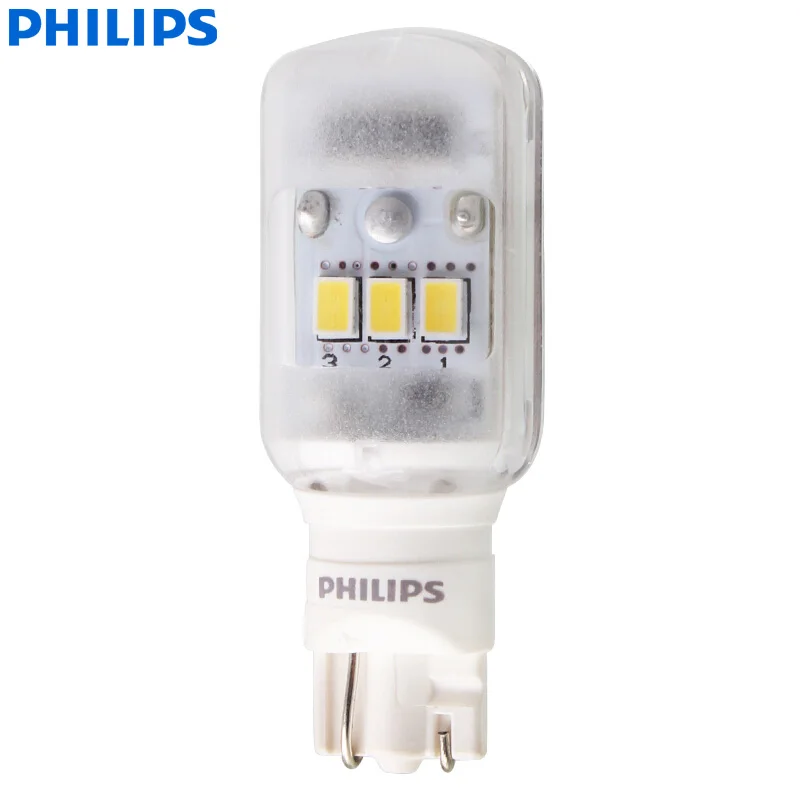 Philips Ultinon светодиодный T16 W16W 12V 11067ULWX1 6000K холодный белый указатель поворота лампы внутренний Светильник лампы заднего хода(один