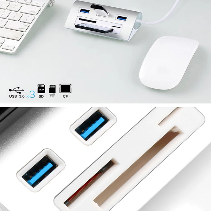 Usb концентратор с 3 портами и слотами для SD/Micro SD/CF/TF карт Новое поступление|powered usb