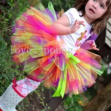 Цветная очаровательная юбка до пачка для маленькой девочки балетная юбка юбка до американка воздушная юбка до пачка микс цветов в одной юбке MOQ 1 радужная юбка до пачка