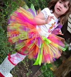 Цветная очаровательная юбка до пачка для маленькой девочки балетная юбка юбка до американка воздушная юбка до пачка микс цветов в одной