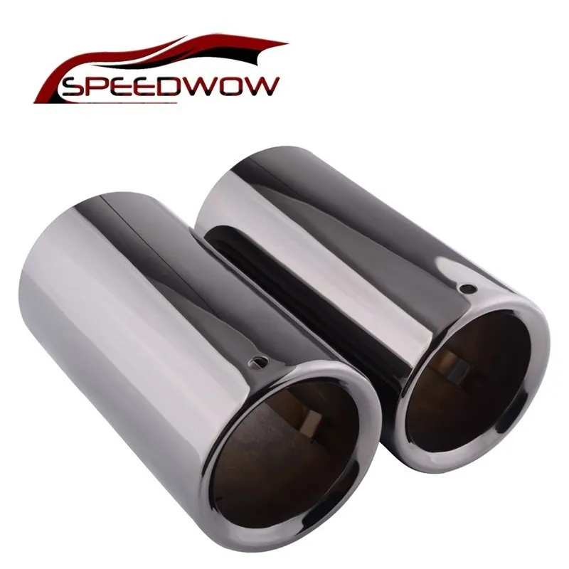 

SPEEDWOW 2PCS Stainless Steel Exhaust Muffler Tip Pipe Trim Modified Car Tail Throat Liner Pipe For BMW 325 Exhaust System