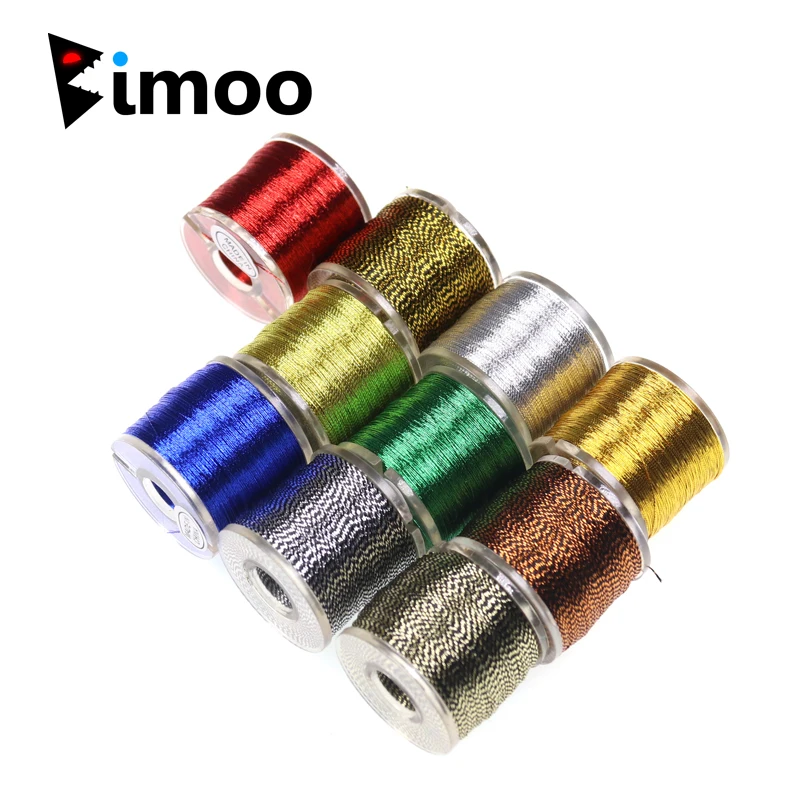 

Bimoo 100Yard/Spool 0.25mm Metallic Thread for Rod Wrapping Fly Tying Streamer Nymph Midge Body Rib Flat Tinsel Material