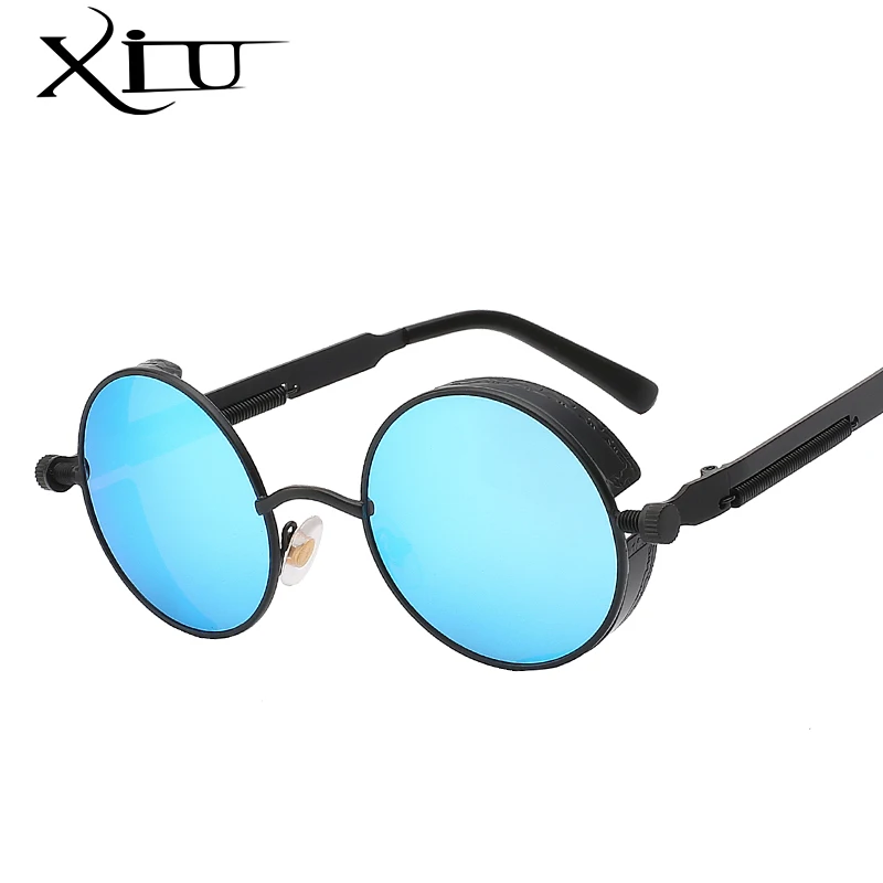 

Gothic Steampunk Mens Sunglasses Coating Mirrored Sunglasses Round Circle Sun glasses Retro Vintage Gafas Masculino Sol