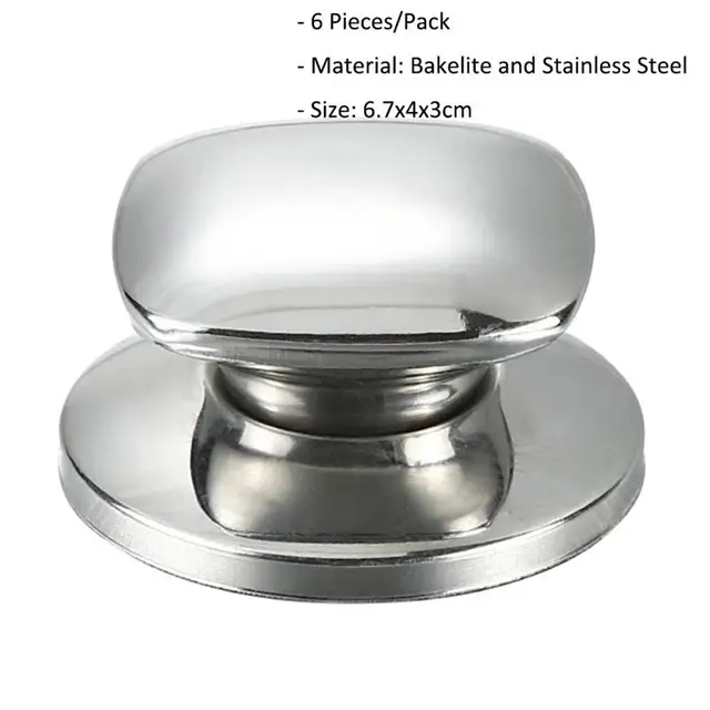 Square Shape Stainless Steel Pot Knob Universal Kitchen Replacement Set Cookware Pot Lid Handle