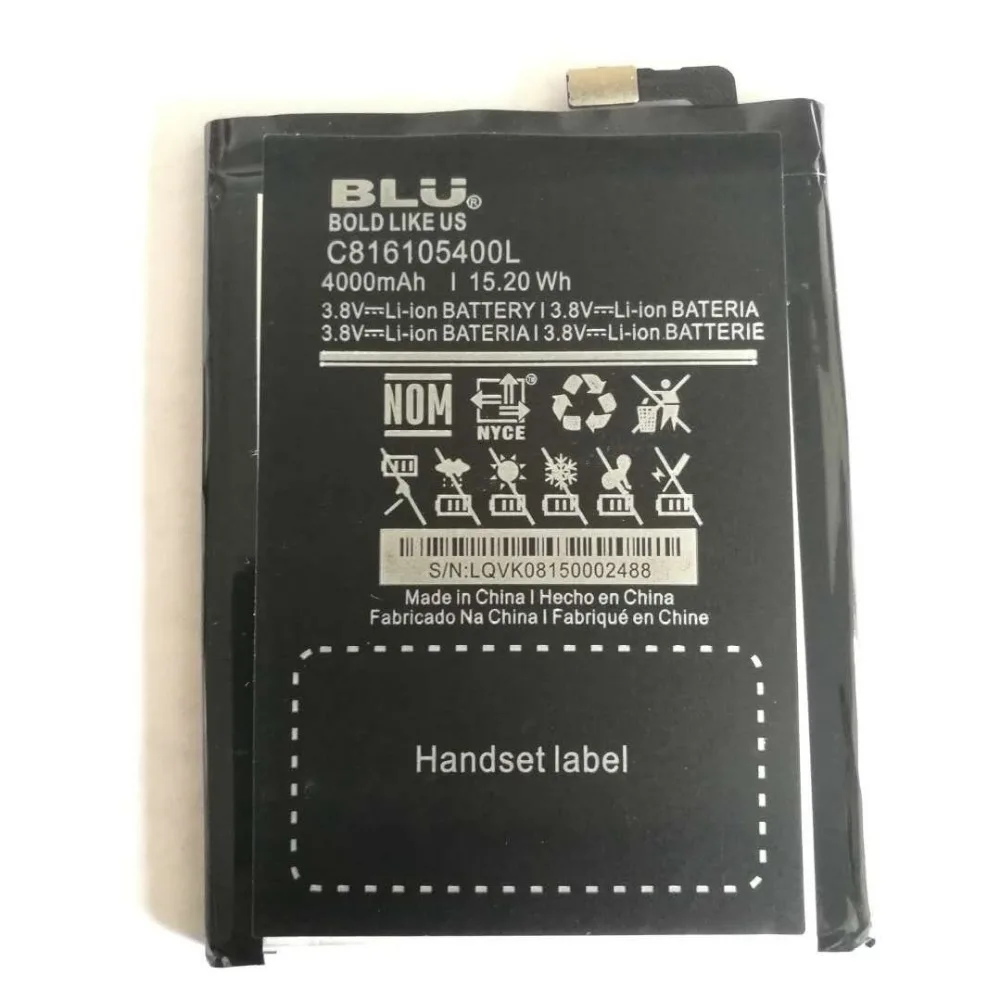 Новая 3 8 В 4000 мАч Замена C816105400L батарея для Blu Energy X E010Q Baterij батареи сотового